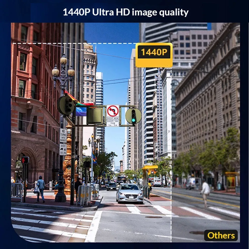 1440P WiFi Dash Cam | Dual Front and Rear Video DVR Recorder | Night Vision Kit