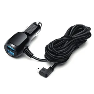 2 in 1 Dash Cam Car Charger | Double USB 5V3.5A QC3.0 Fast | 3.5M Cable