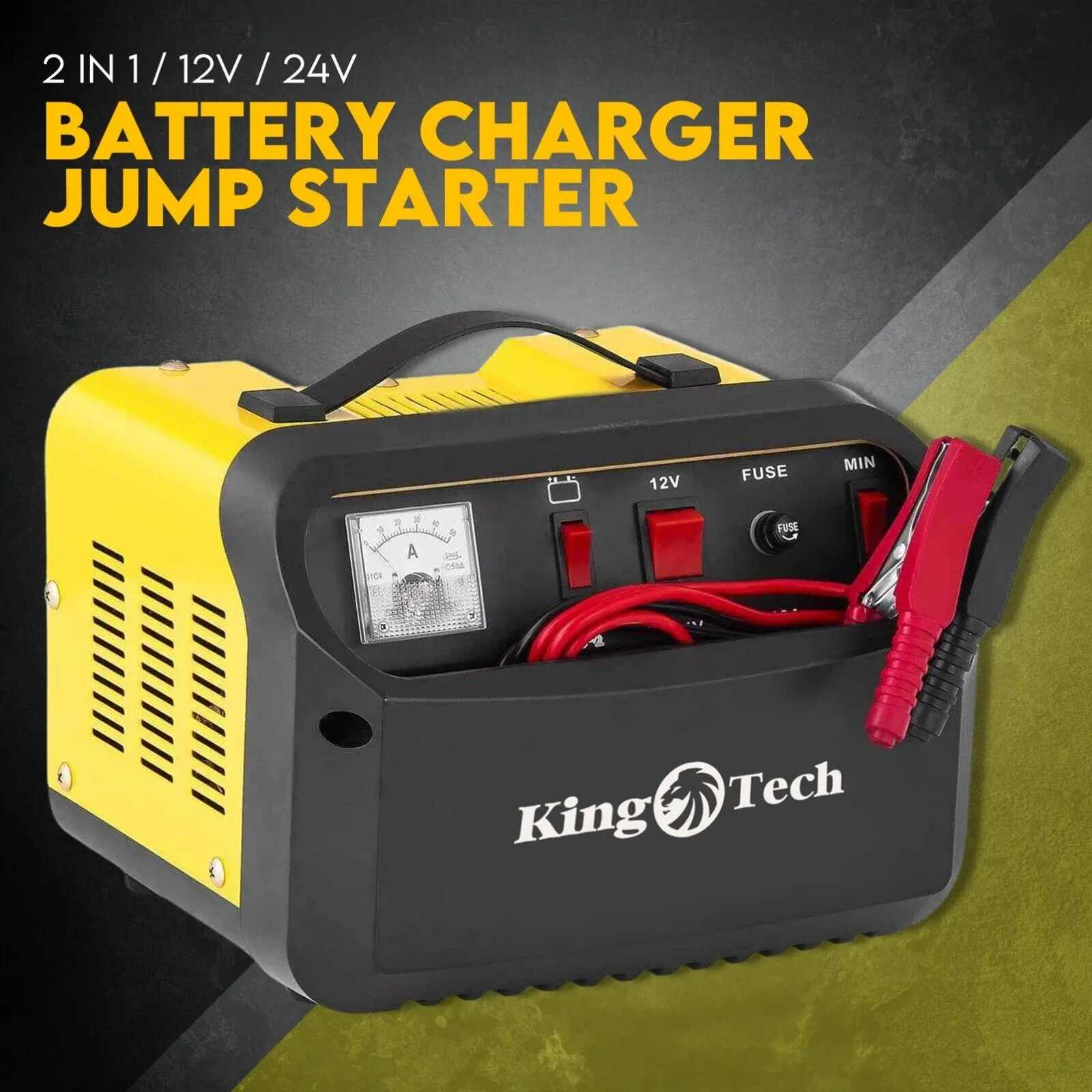 2in1 Car Battery Charger Jump Starter - 12V 24V 40A - ATV Boat Tractor