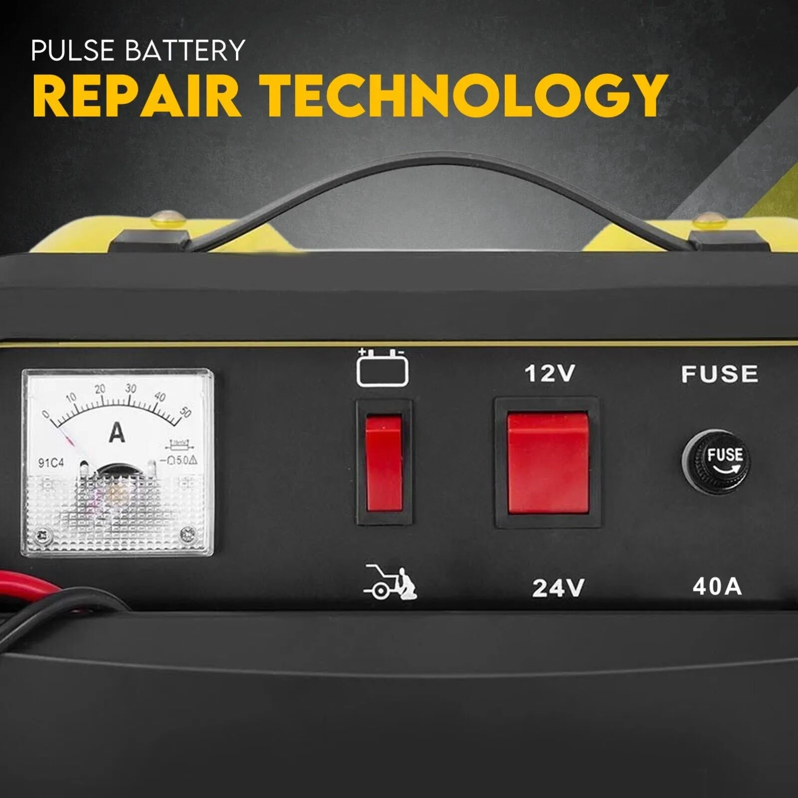 2in1 Car Battery Charger Jump Starter - 12V 24V 40A - ATV Boat Tractor