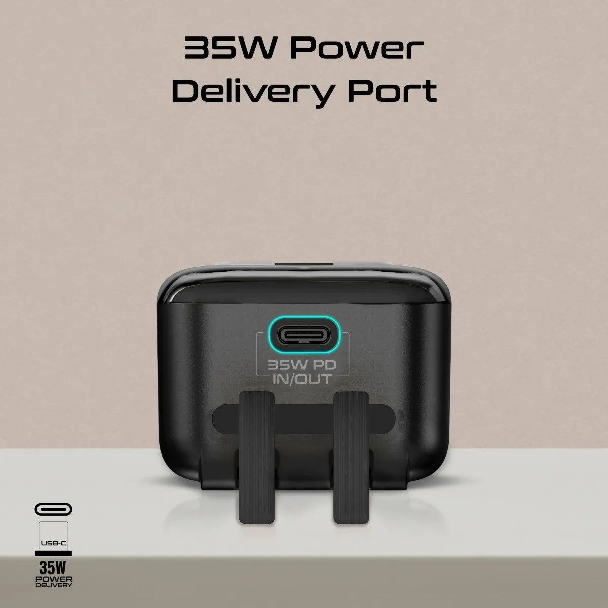 35W Transparent Smartphone and Apple Watch Charging Power Bank with USB-C & Lightning Cable