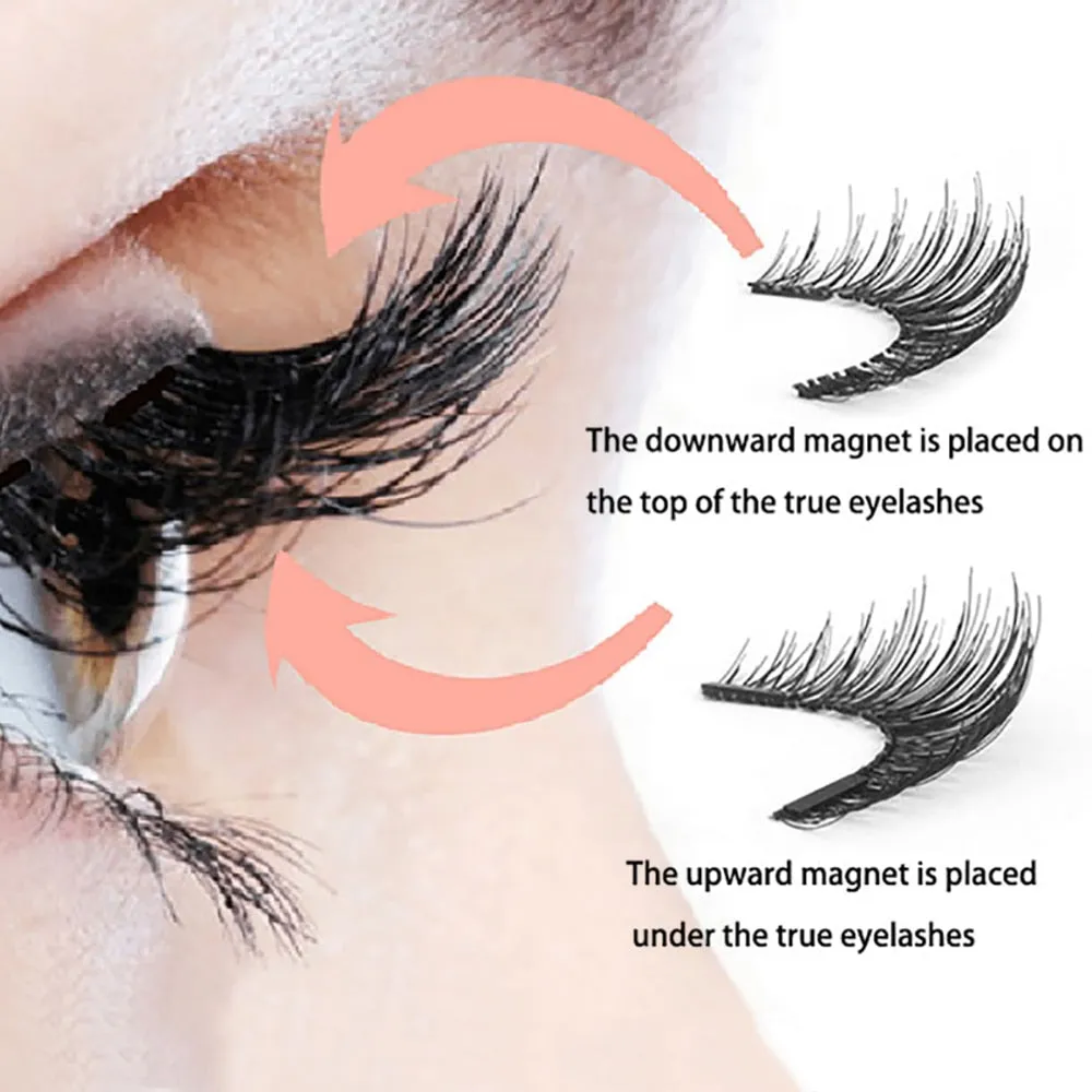 8Pcs Magnetic Eyelashes With 2 magnetic lashes 3D False Natural For Mink Eye lashes Extension Long faux cils magnetique