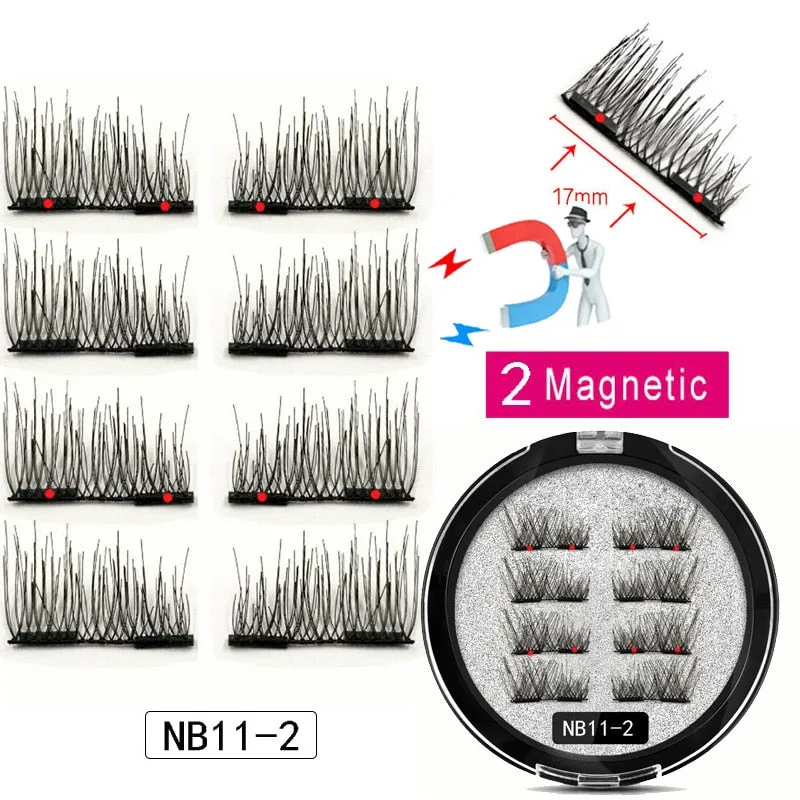 8Pcs Magnetic Eyelashes With 2 magnetic lashes 3D False Natural For Mink Eye lashes Extension Long faux cils magnetique