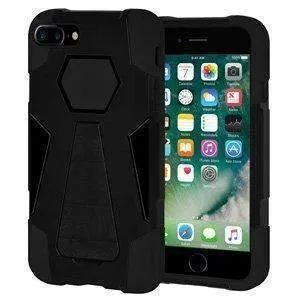 Amzer Dual Layer Hybrid KickStand iPhone 7 Case - Black- Black