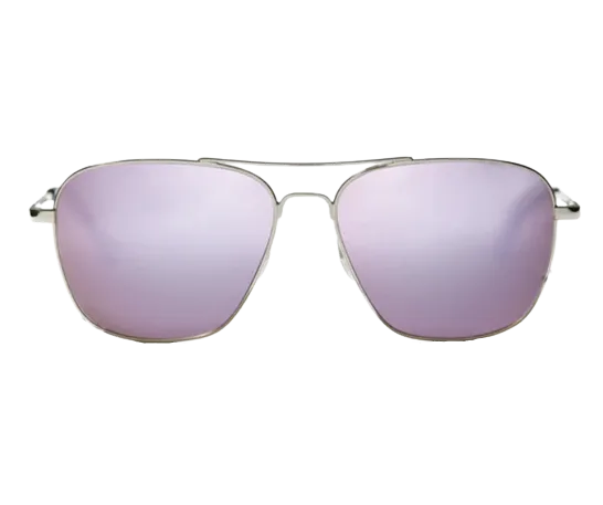 Bajio Sunglasses Snipes Silver Gloss Frame Rose Mirror Glass Lenses
