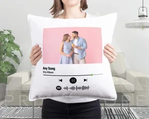 Customised Gift - Spotify Code Cushion Covers - Music Pillow - Personalised Gift - For Her - For Him - Valentines - Anniversary - Add Picture & Text