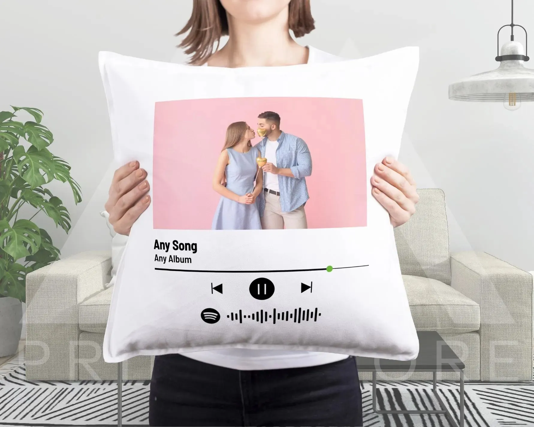 Customised Gift - Spotify Code Cushion Covers - Music Pillow - Personalised Gift - For Her - For Him - Valentines - Anniversary - Add Picture & Text