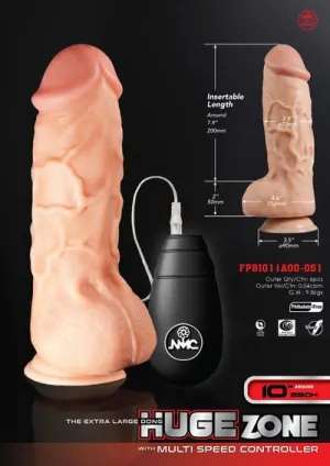 Dildos and Dongs Huge Zone 10" Vibrating Dong
