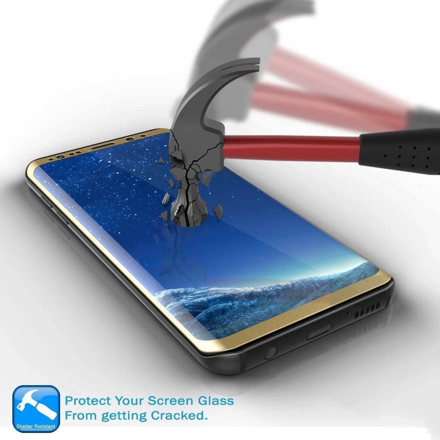 Galaxy S20 Ultra Gold Punkcase Glass SHIELD Tempered Glass Screen Protector 0.33mm Thick 9H Glass