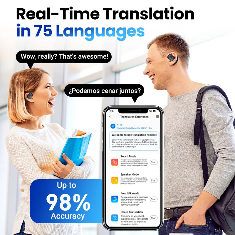 Hot Selling 49%OFFSmart Bluetooth Translation Earbuds