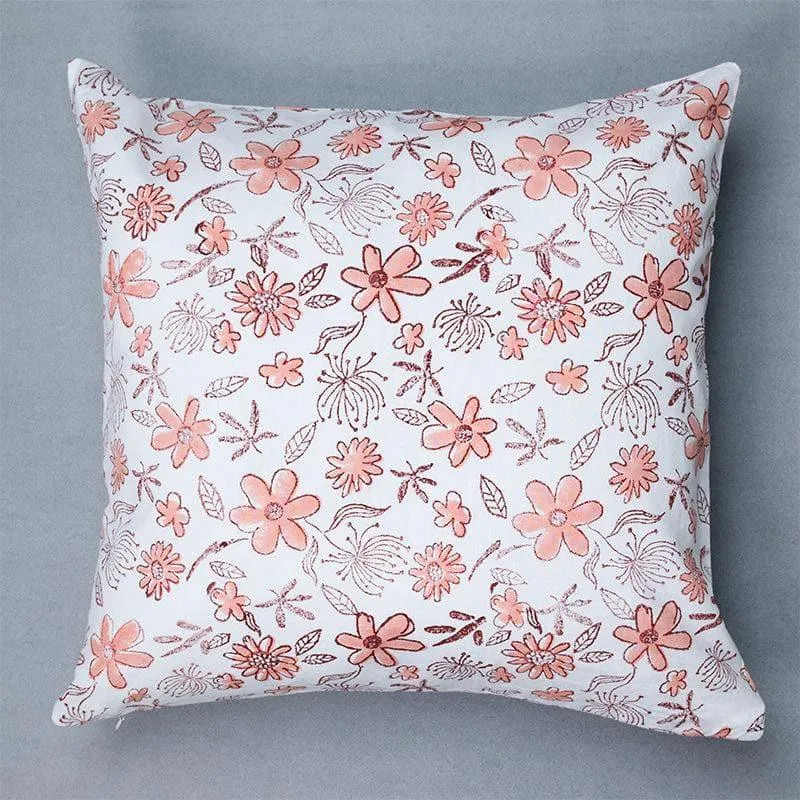Iris Floral Cushion Cover (Maroon) - Set Of Five