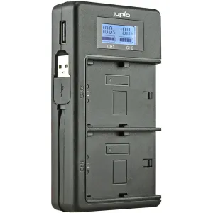 Jupio Dedicated Duo USB Charger with LCD for Sony NP-FM50, NP-F550/F750/F970 Batteries