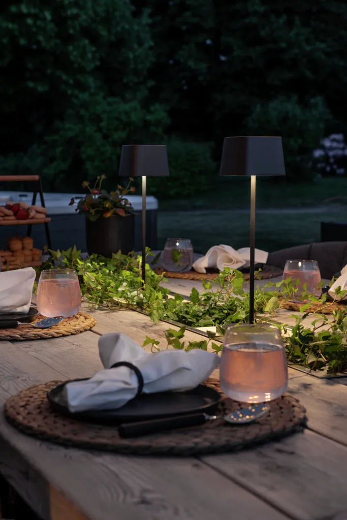 Konstsmide Capri Outdoor USB Rechargeable Table Lamp Black
