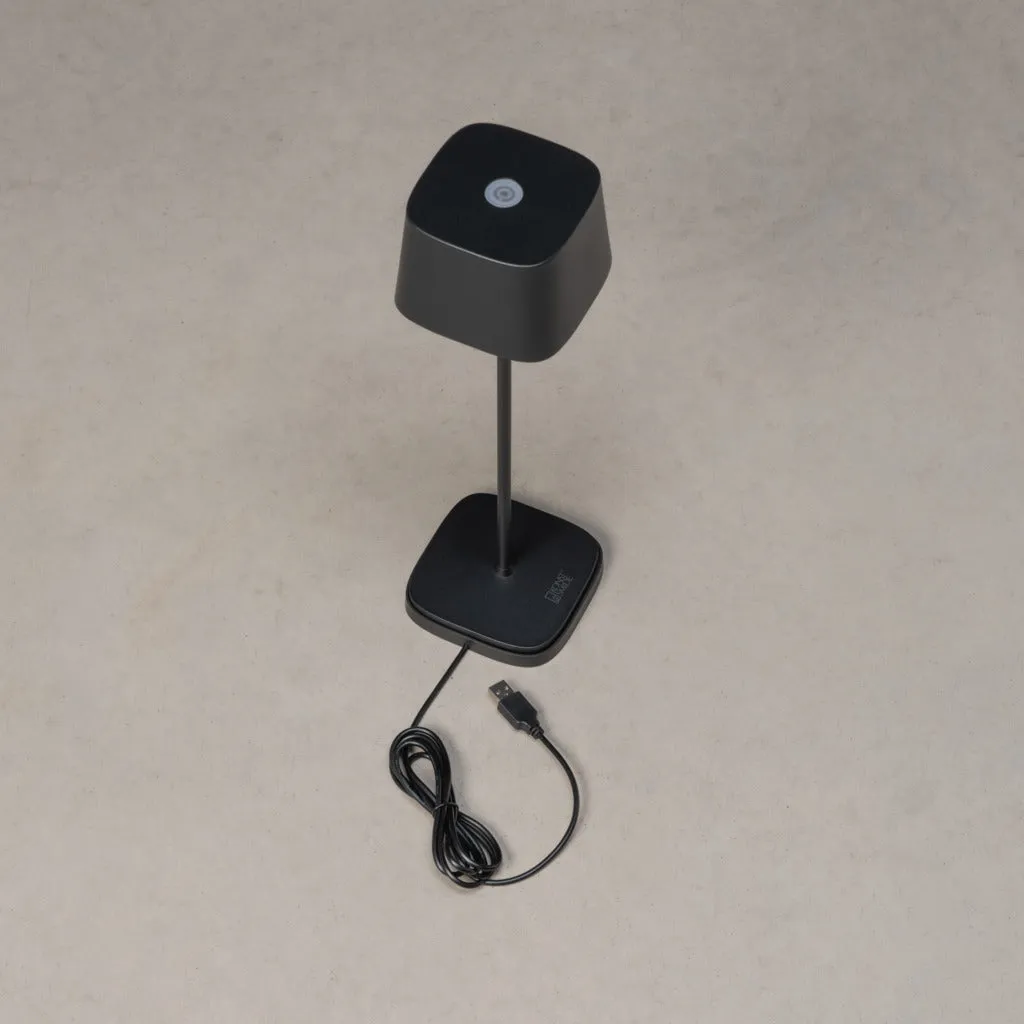 Konstsmide Capri Outdoor USB Rechargeable Table Lamp Black