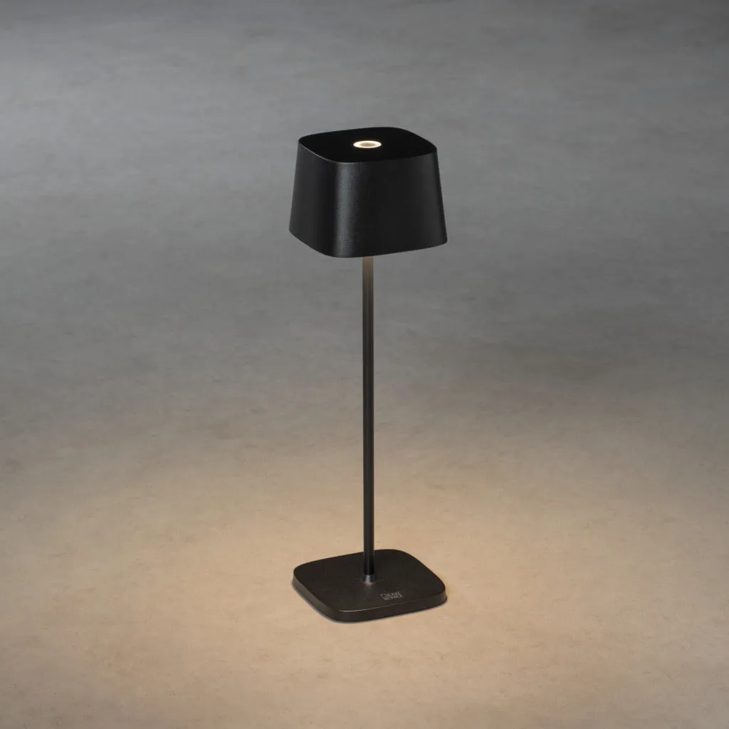 Konstsmide Capri Outdoor USB Rechargeable Table Lamp Black