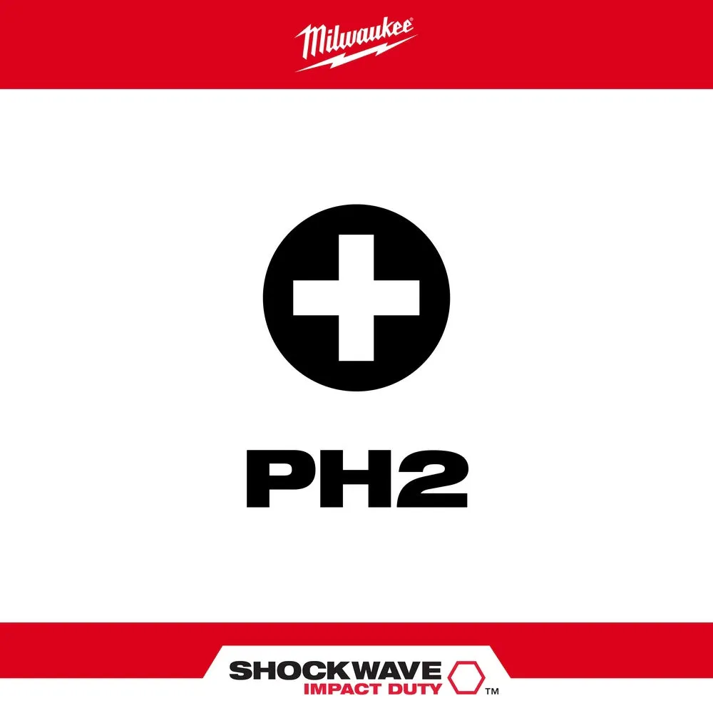 Milwaukee 48-32-4662 SHOCKWAVE Impact Duty™ 3-1/2" PH2 Bit 2PK