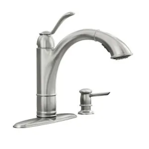Moen Walden Single-Handle Pull-Out Sprayer Kitchen Faucet with Microban Protection in Spot Resist Stainless