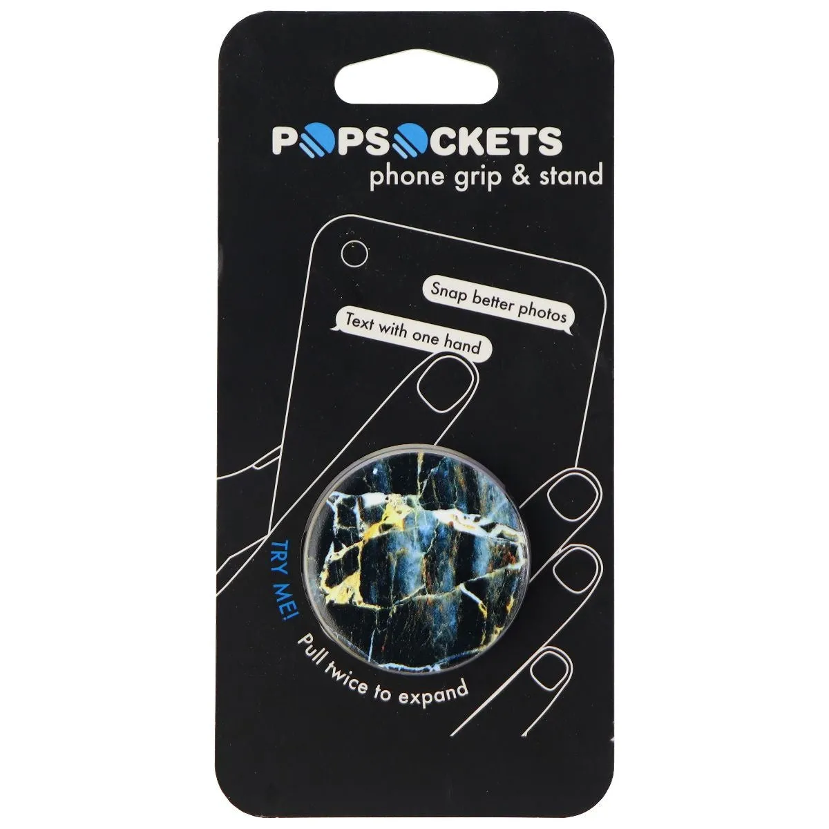 PopSockets: Collapsible Grip & Stand for Phones & Tablets - Amber Black Marble
