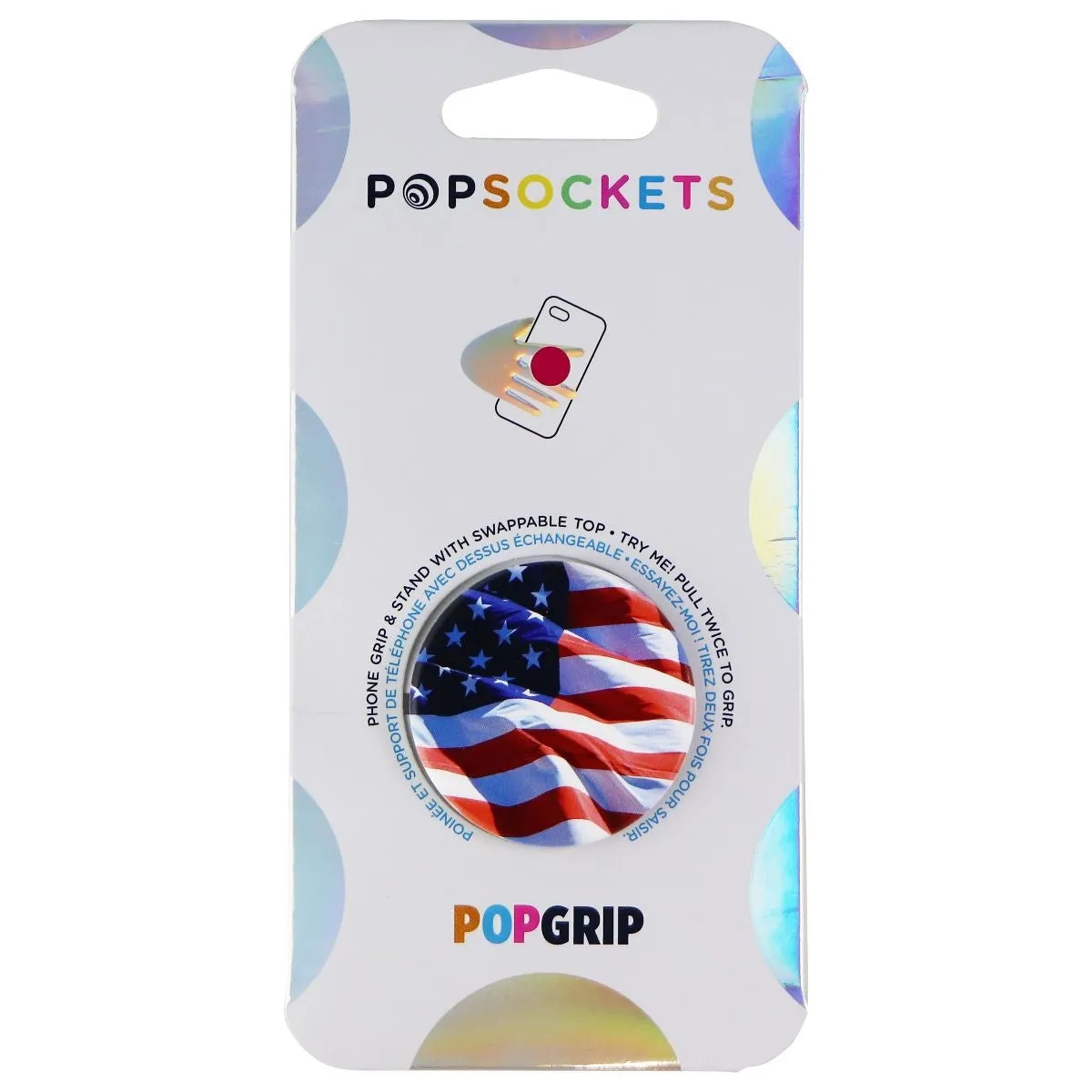 PopSockets: PopGrip Expanding Stand & Grip w/ Swappable Top - Stars and Stripes