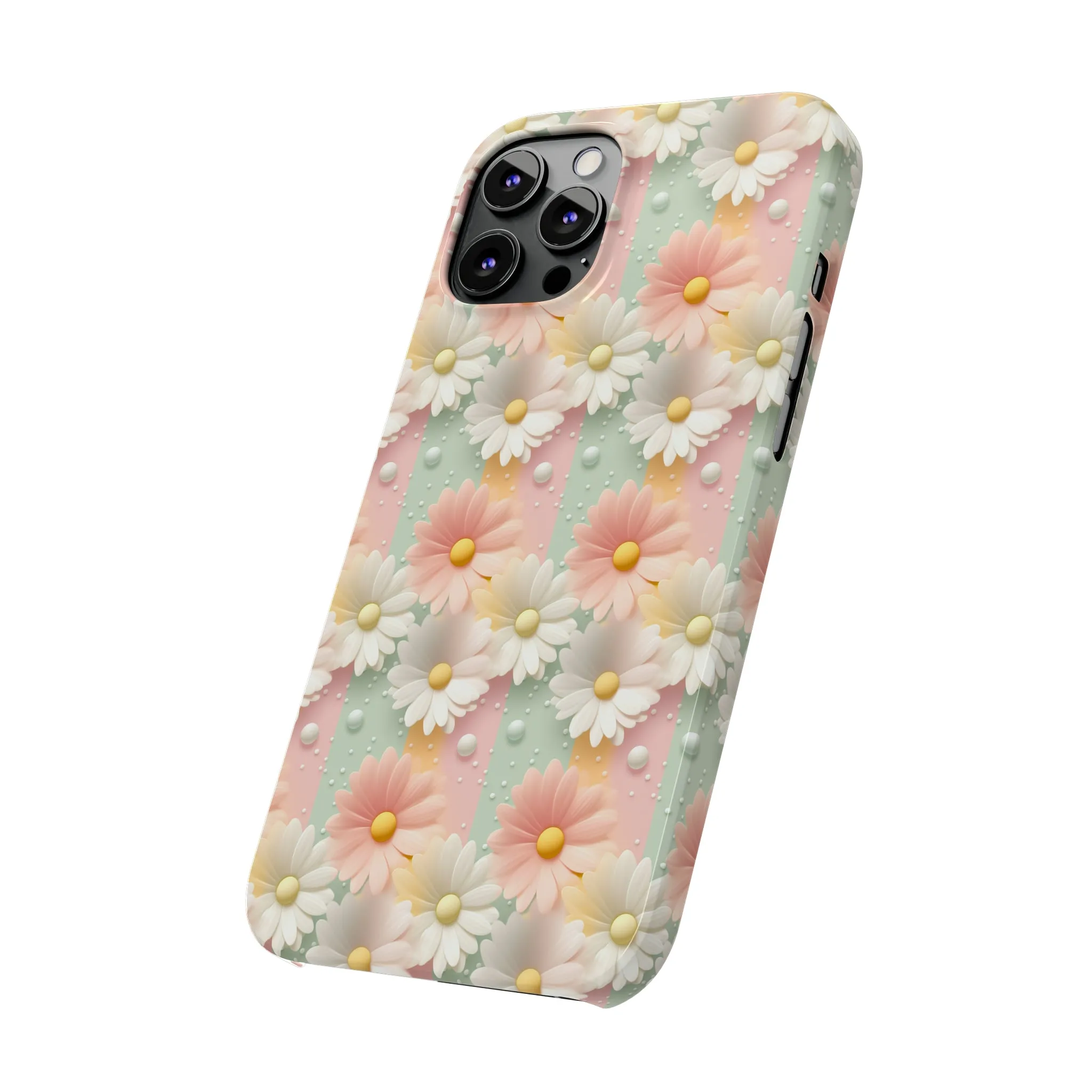 Rainbow of Daisies Design Sleek Elegance Wireless-Charging Compatible Phone Case Slim Phone Case compatible with over 20 iphone models