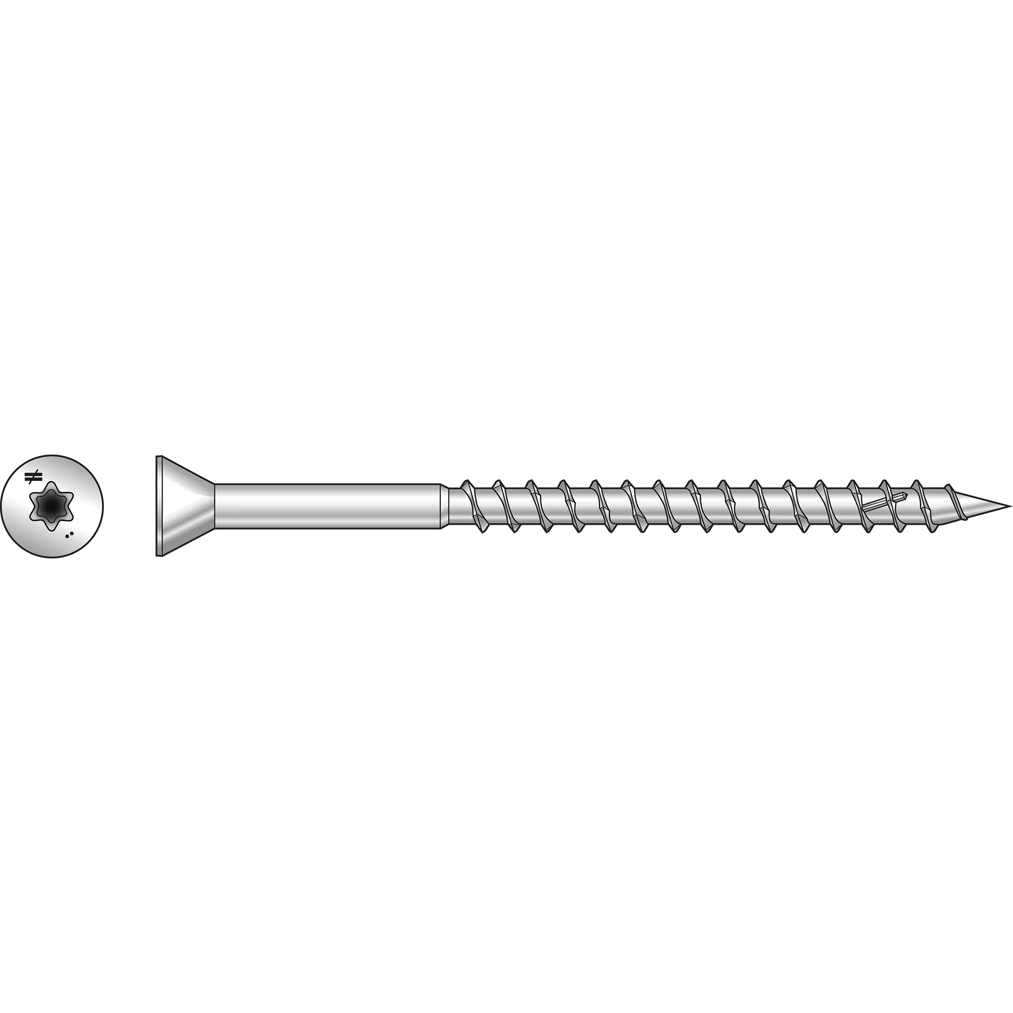 Simpson S07300WPB Deck-Drive DWP WOOD SS Screw — #7 x 3 in. T-15, Trim Head, Type 305 (1750-Qty)