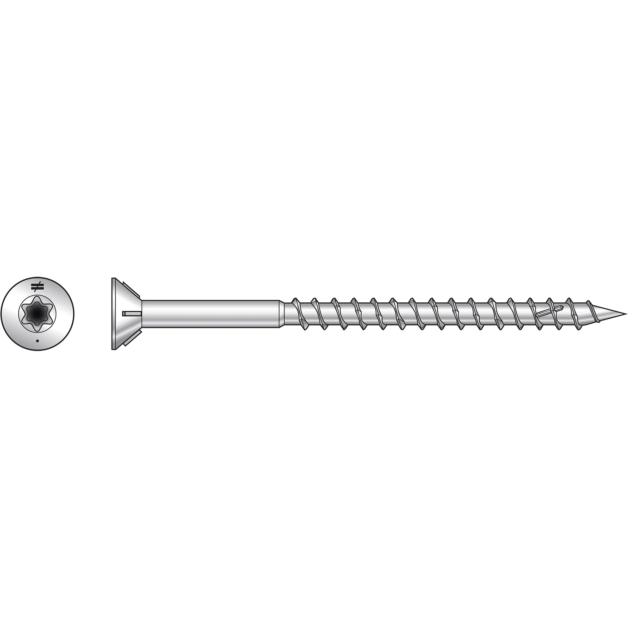 Simpson T12300WP5 Strong-Drive DWP WOOD SS Screw — #12 x 3 in. T27, Flat Head, Type 316 (5 lb.)