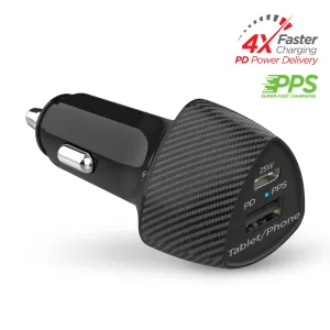 SpeedBoost 25W USB-C PD   12W USB Fast Car Charger with PPS | Black