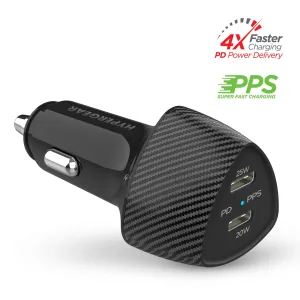 SpeedBoost 25W USB-C PD   20W USB-C PD Fast Car Charger with PPS | Black
