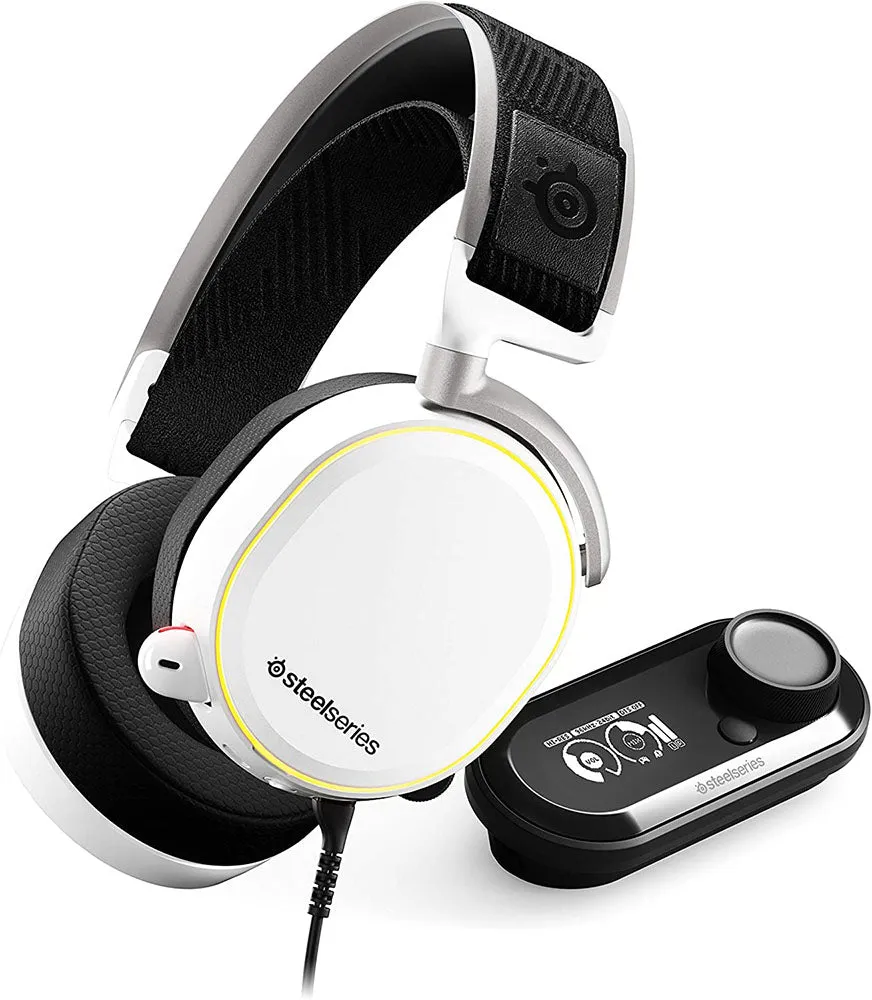 SteelSeries Headset Arctis Pro   GameDAC Wired Gaming Headset - Certified Hi-Res Audio - Dedicated DAC and Amp - for PS5/PS4 and PC - White