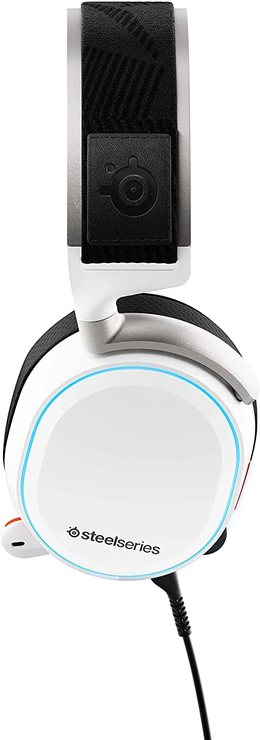 SteelSeries Headset Arctis Pro   GameDAC Wired Gaming Headset - Certified Hi-Res Audio - Dedicated DAC and Amp - for PS5/PS4 and PC - White