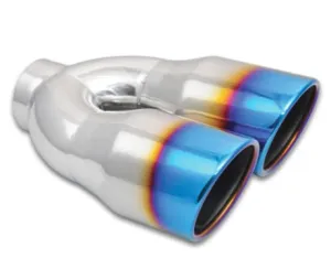 Vibrant Weld-On Exhaust Tips (Dual 3.5" Titanium Burnt Blue - Stainless) 1326B