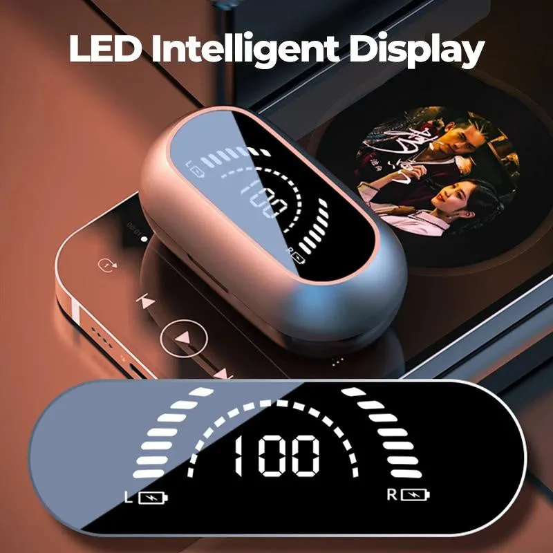 Wireless Earbuds with LED Display Perfect for Sports & Games